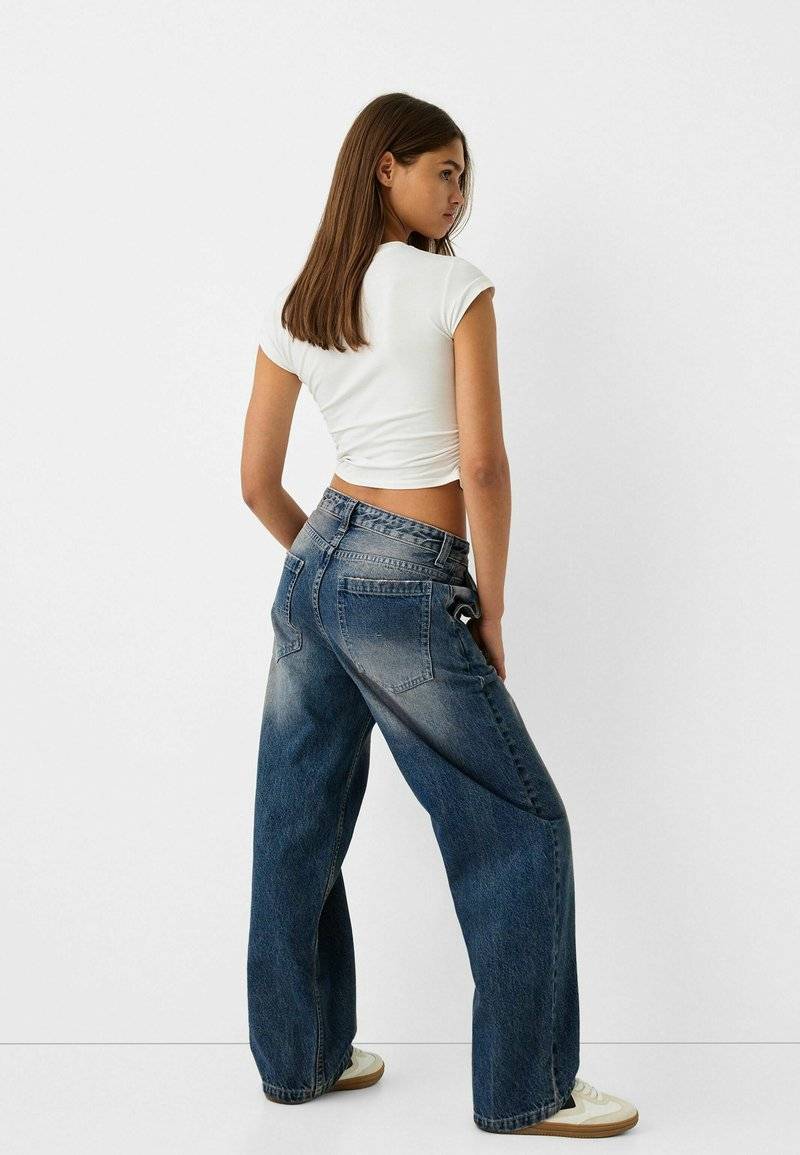 Bershka Bershka Relaxed fit jeans - dark blue Vierteljährliche Förderung