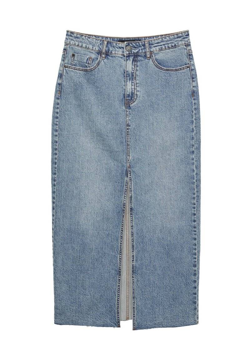 Stradivarius Stradivarius IM COMFORT-FIT - Maxi skirt - stone blue denim Bis zu 55% Rabatt