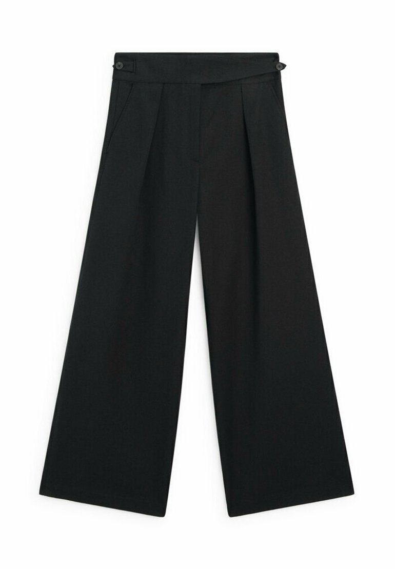 Massimo Dutti Massimo Dutti WIDE-LEG - Trousers - black Super Rabatt