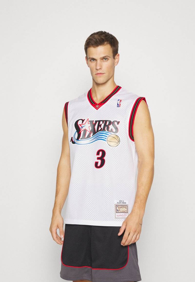 Mitchell & Ness Mitchell & Ness NBA ALLEN IVERSON PHILADELPHIA 76ERS SWINGMAN HOME - Club wear - white Vatertagsangebot