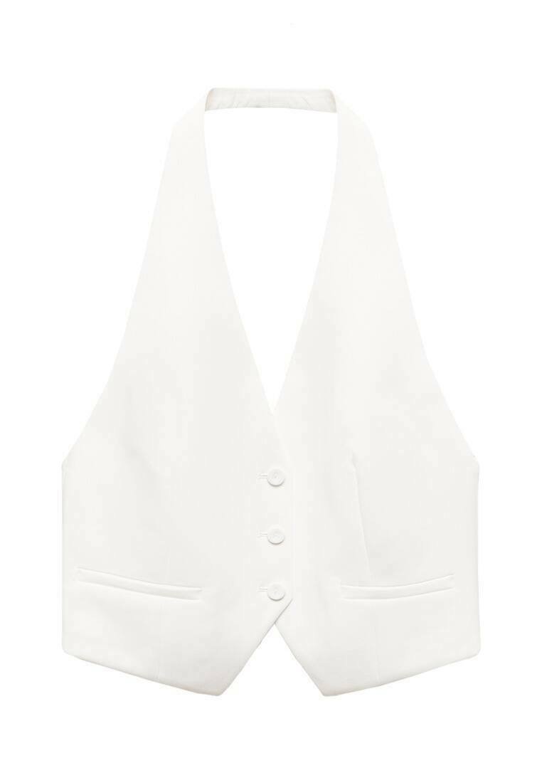 Mango Mango IGUANA - Waistcoat - white VIP-Rabatte