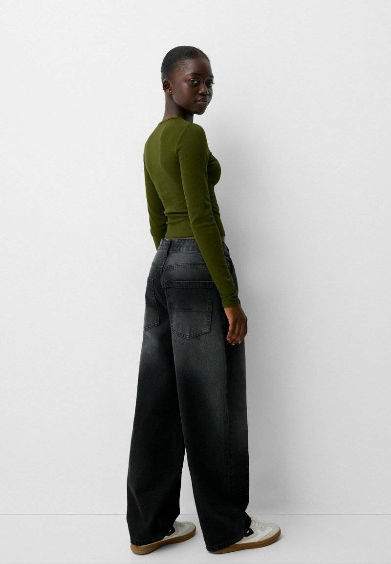 Bershka Bershka LONG SLEEVE - Long sleeved top - green Neueste Stile