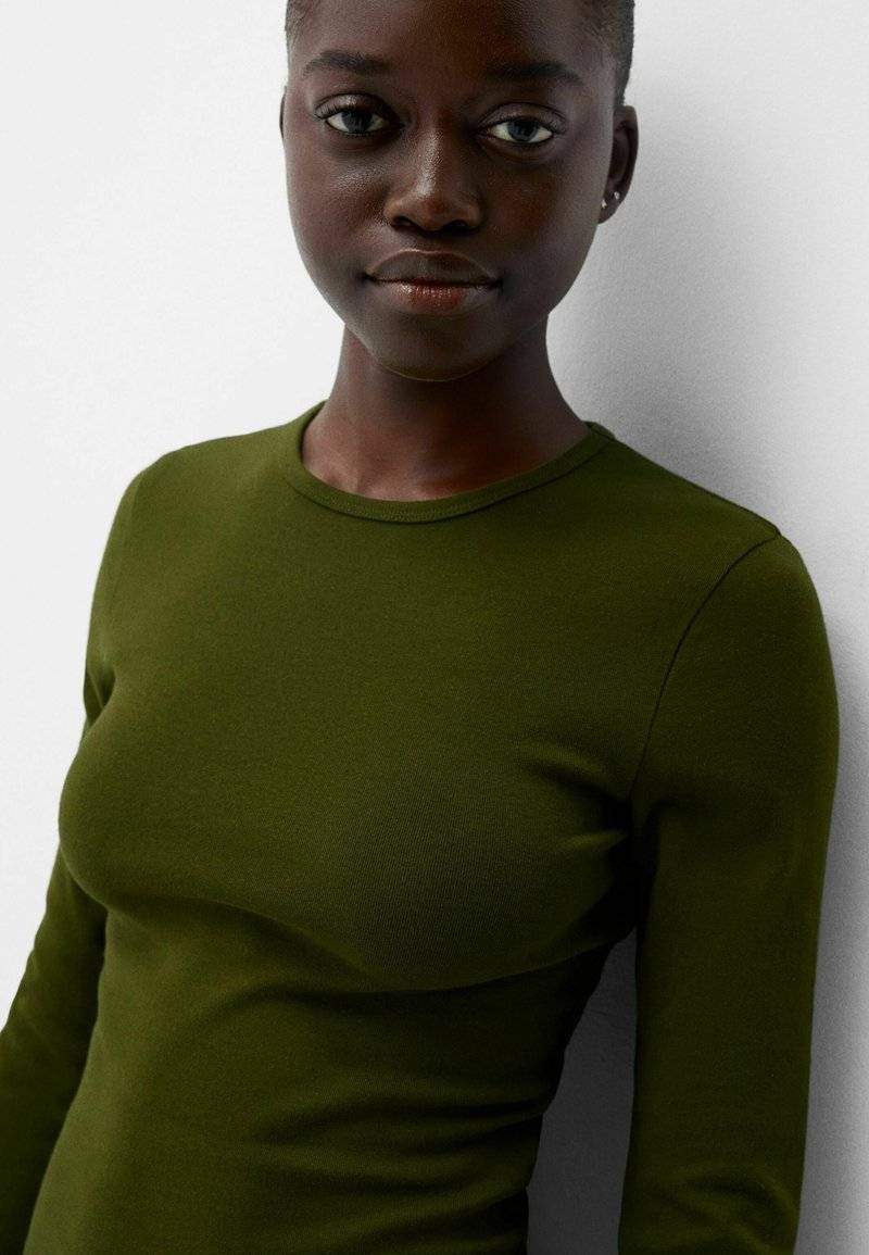 Bershka Bershka LONG SLEEVE - Long sleeved top - green Neueste Stile
