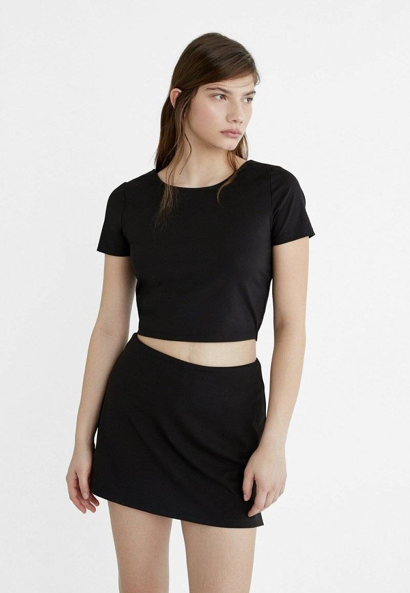 Stradivarius Stradivarius Mini skirt - black Super Rabatt