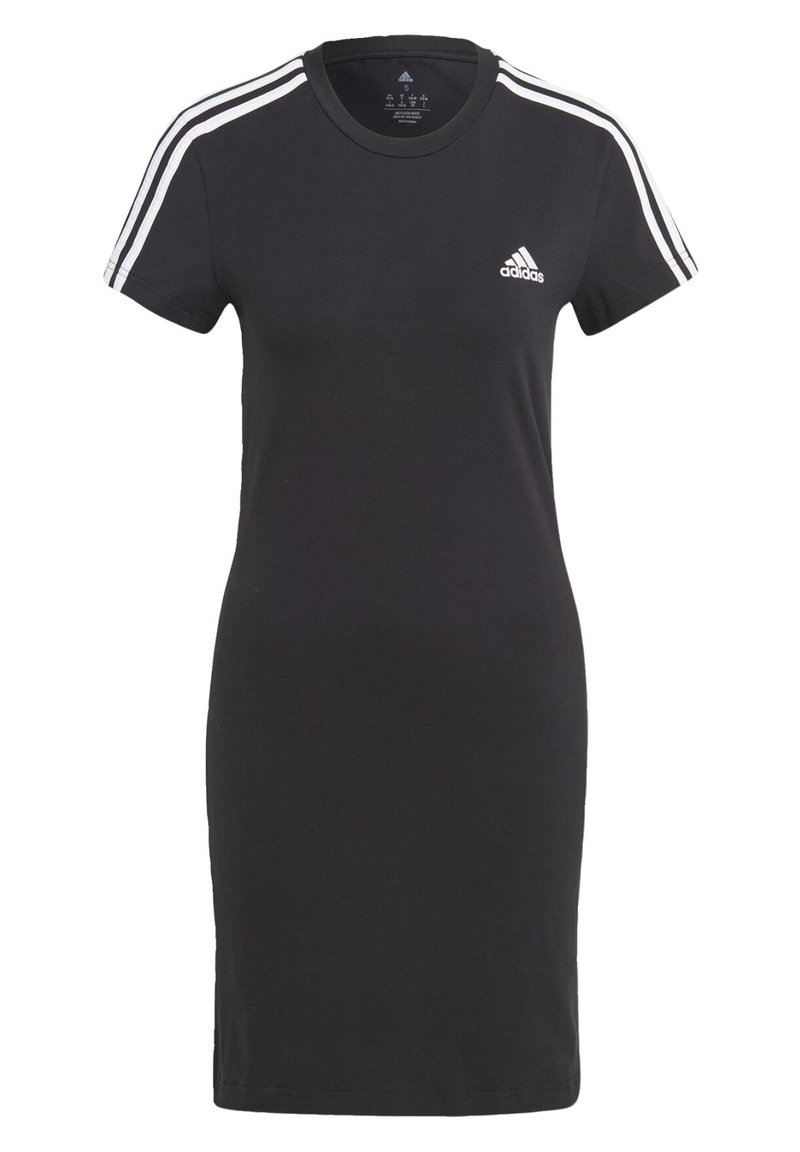 adidas Sportswear adidas Sportswear ESSENTIALS 3-STRIPES SINGLE FITTED - Jersey dress - black white Meist gekauft