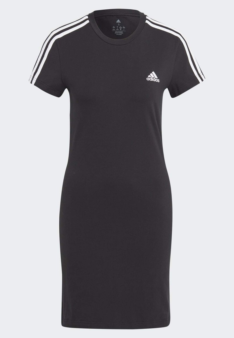 adidas Sportswear adidas Sportswear ESSENTIALS 3-STRIPES SINGLE FITTED - Jersey dress - black white Meist gekauft