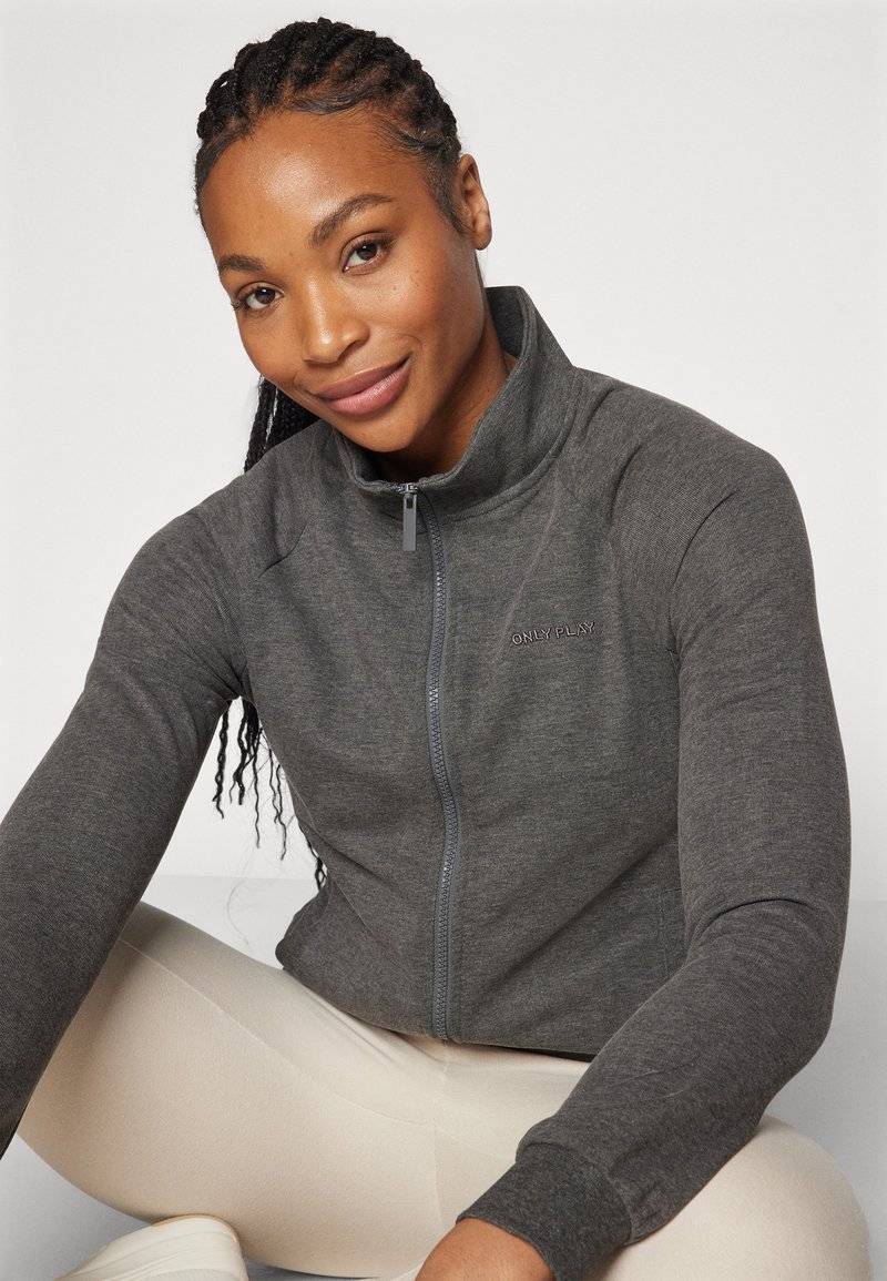 ONLY Play ONLY Play ONPMELINA ZIP - Zip-up sweatshirt - dark grey melange Nur für heute