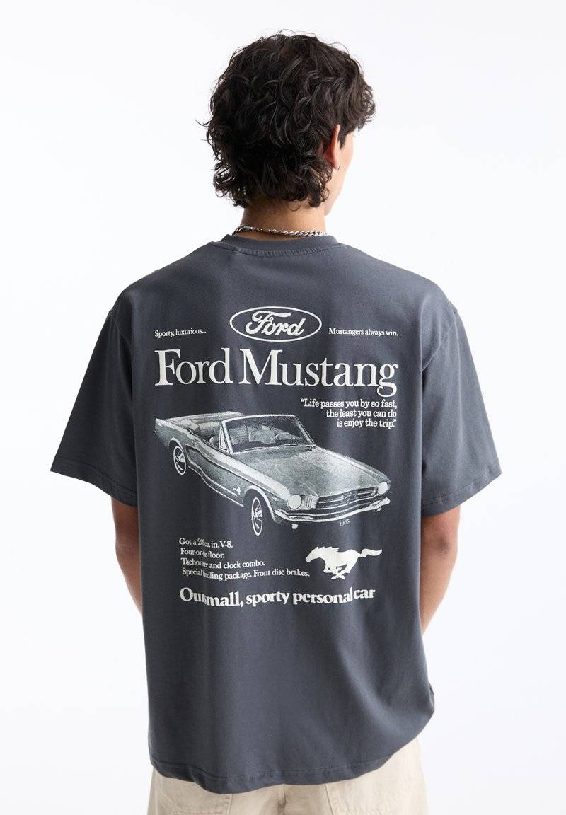 PULL&BEAR PULL&BEAR FORD SHORT SLEEVE - Print T-shirt - grey Flash Sale