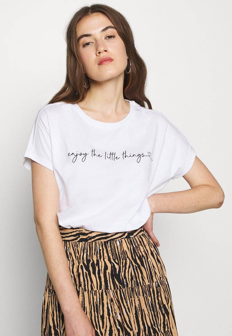 Even&Odd Even&Odd MANDALA ENJOY THE LITTLE THINGS TEE - Print T-shirt - white Valentinstagsangebot