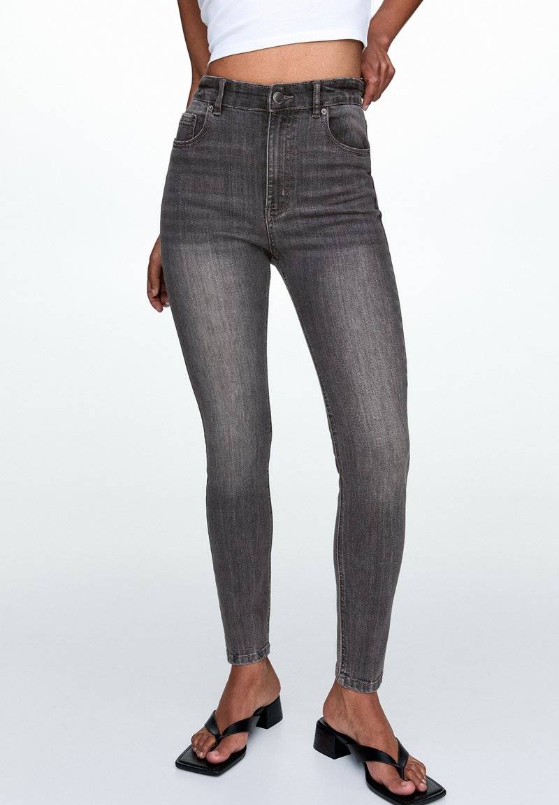 PULL&BEAR PULL&BEAR HIGH WAIST - Jeans Skinny Fit - grey denim Neuheiten