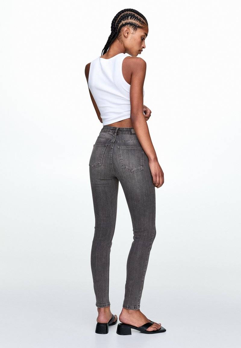 PULL&BEAR PULL&BEAR HIGH WAIST - Jeans Skinny Fit - grey denim Neuheiten