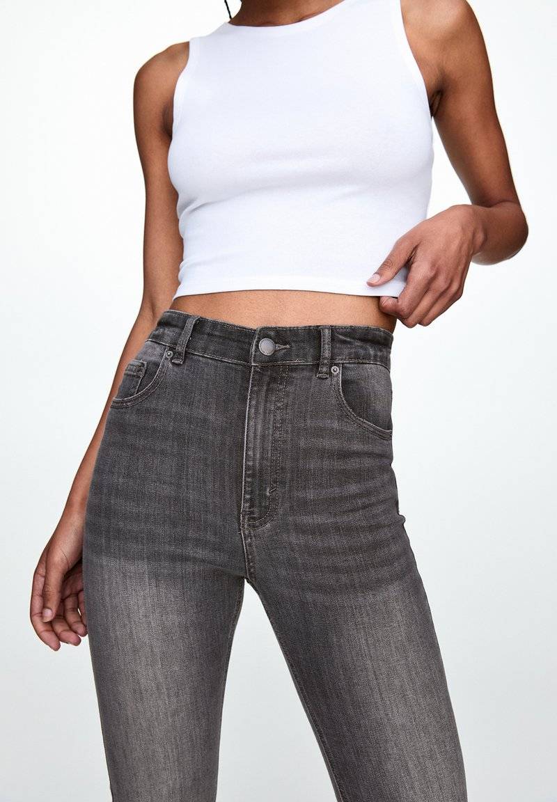 PULL&BEAR PULL&BEAR HIGH WAIST - Jeans Skinny Fit - grey denim Neuheiten