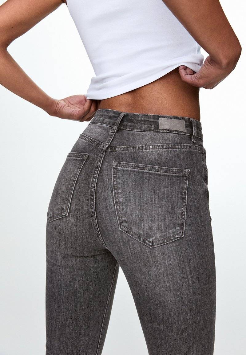 PULL&BEAR PULL&BEAR HIGH WAIST - Jeans Skinny Fit - grey denim Neuheiten