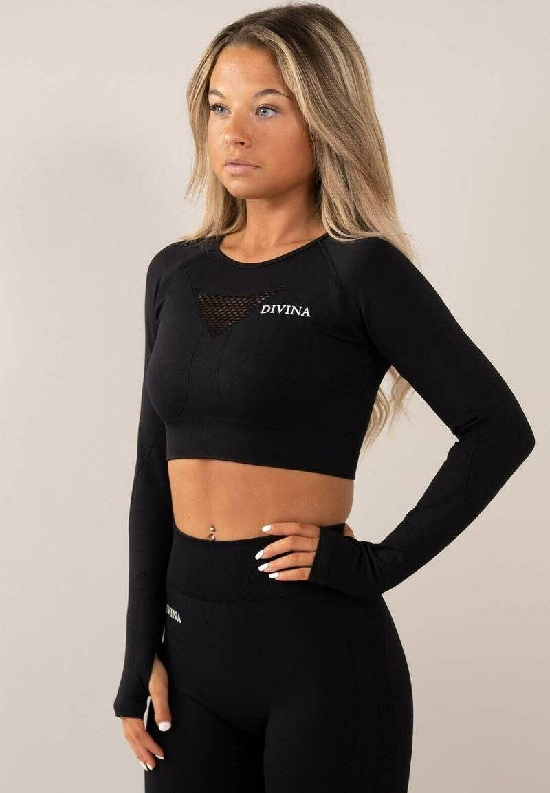 Divina Divina FOUR - Long sleeved top - black JETZT KAUFEN