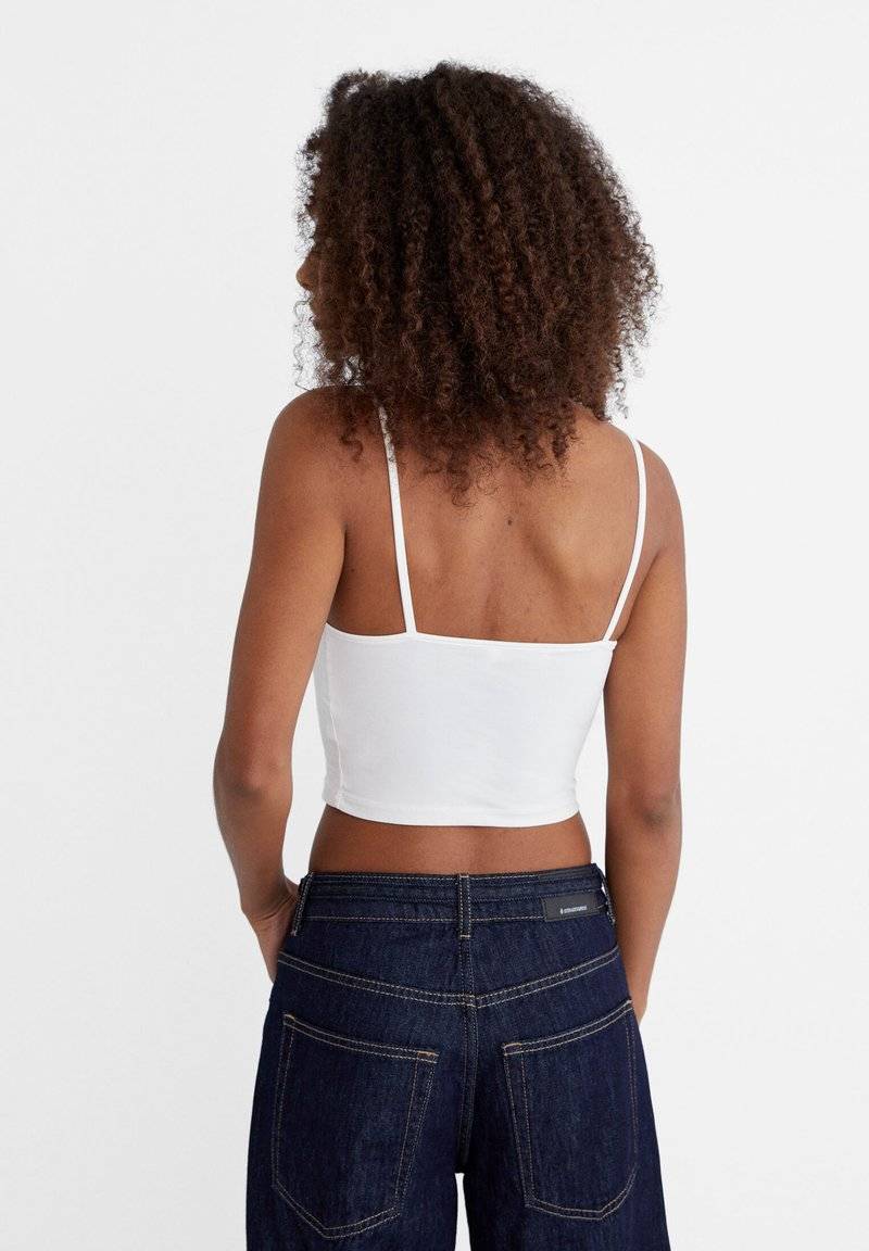 Stradivarius Stradivarius 2-PACK OF STRAPPY CROP - Top - black Preisnachlass