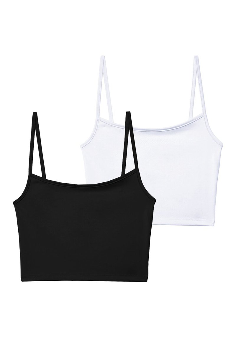 Stradivarius Stradivarius 2-PACK OF STRAPPY CROP - Top - black Preisnachlass
