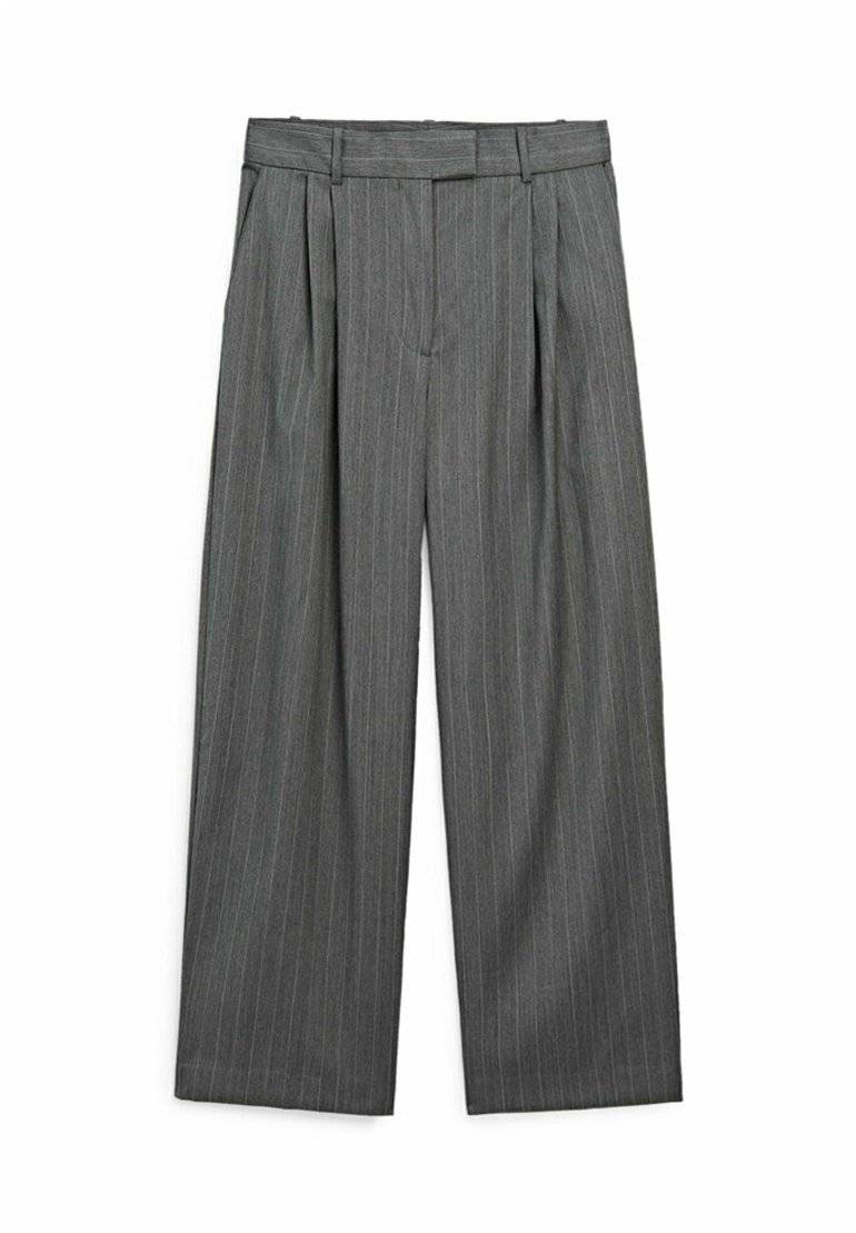 Massimo Dutti Massimo Dutti STRAIGHT-LEG STRIPE - Trousers - dark grey Sonderangebote