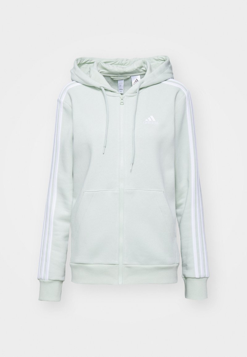 adidas Sportswear adidas Sportswear ESSENTIALS 3 STRIPES FULL ZIP HOODIE - Zip-up sweatshirt - linen green Bis zu 55% Rabatt