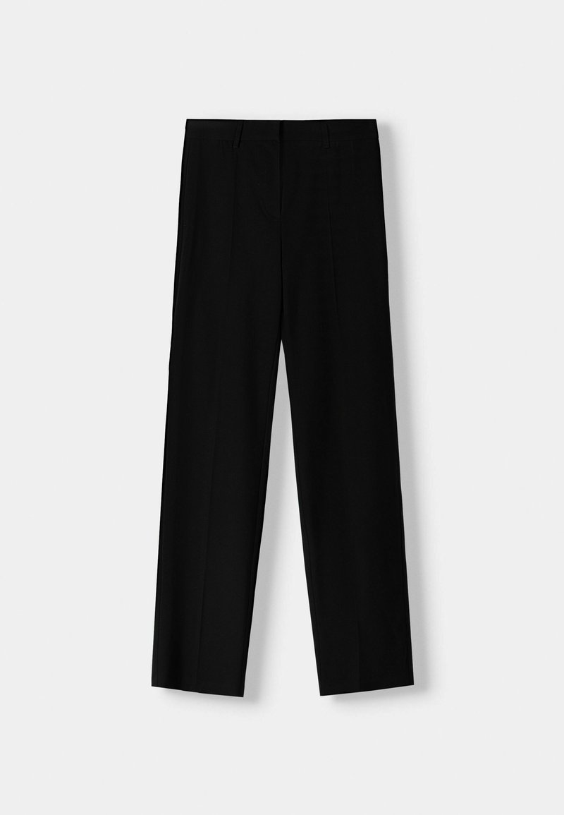Bershka Bershka STRAIGHT-LEG TAILORED - Trousers - black denim Preisnachlass