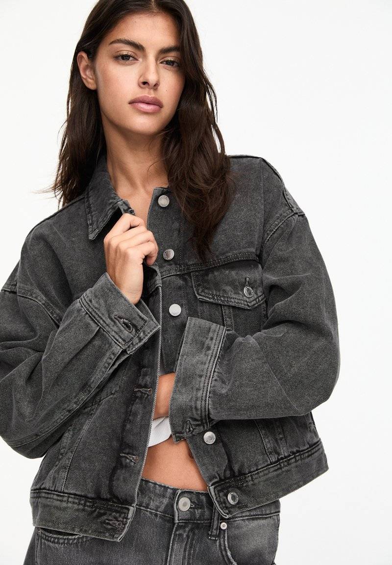 PULL&BEAR PULL&BEAR Denim jacket - grey Heißer Verkauf