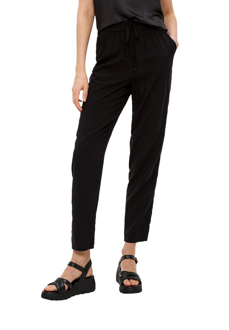 s.Oliver s.Oliver ANKLE-AUS REINER - Trousers - schwarz Zeitlich begrenztes Angebot