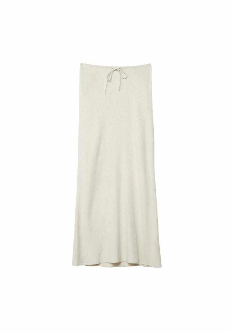 Stradivarius Stradivarius DRAWSTRING MIDI - Maxi skirt - stone Fabrikladen