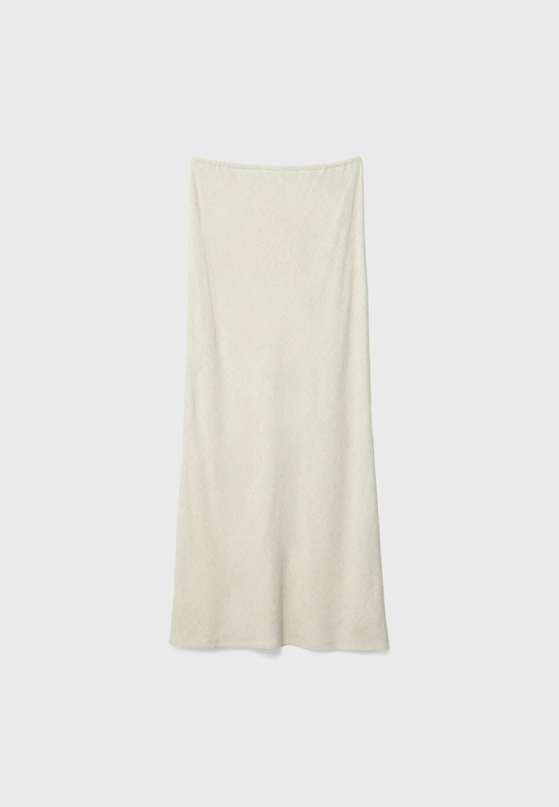 Stradivarius Stradivarius DRAWSTRING MIDI - Maxi skirt - stone Fabrikladen