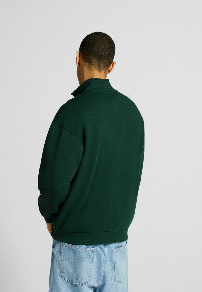 Bershka Bershka HIGH NECK - Sweatshirt - dark green Begrenzt auf 3 Tage