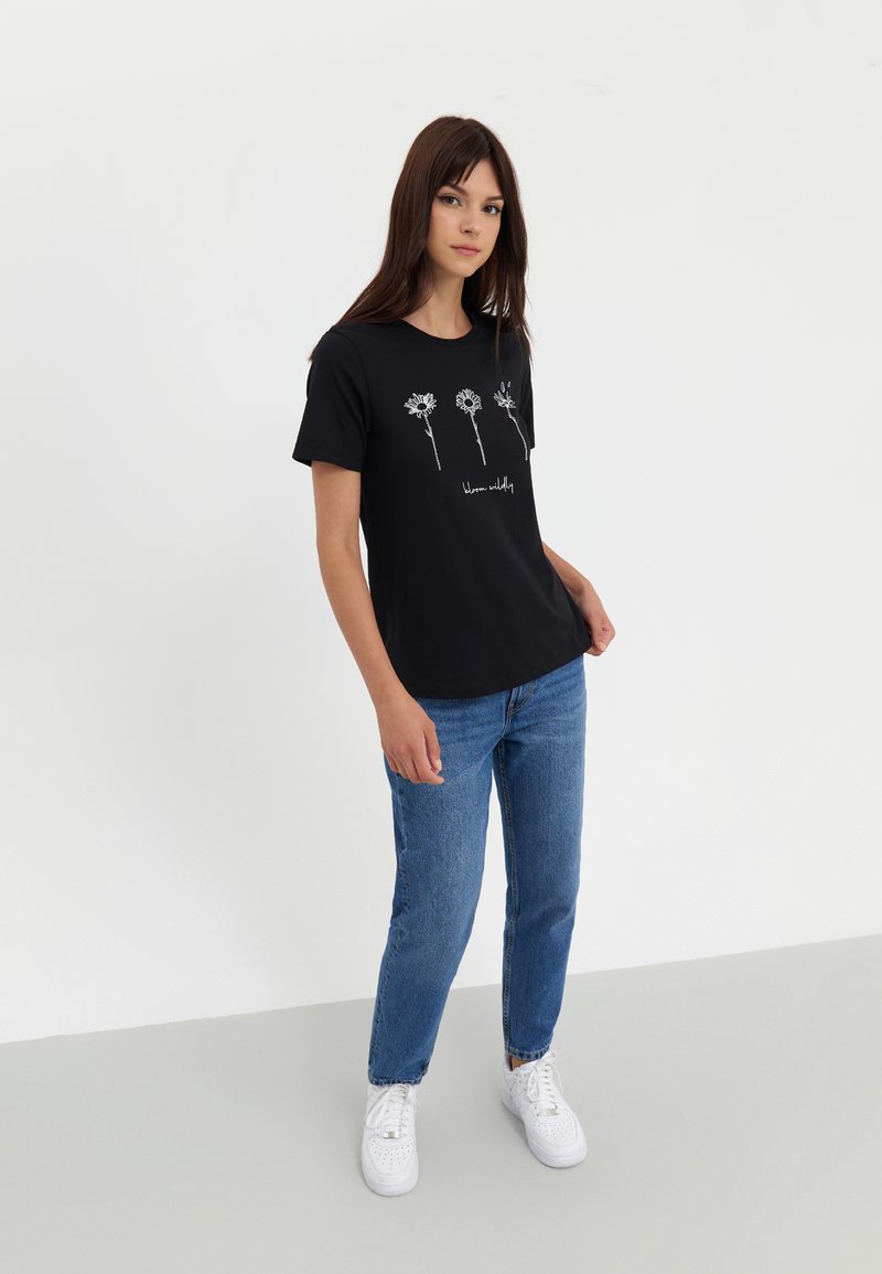 Even&Odd Even&Odd Print T-shirt - black zollfrei