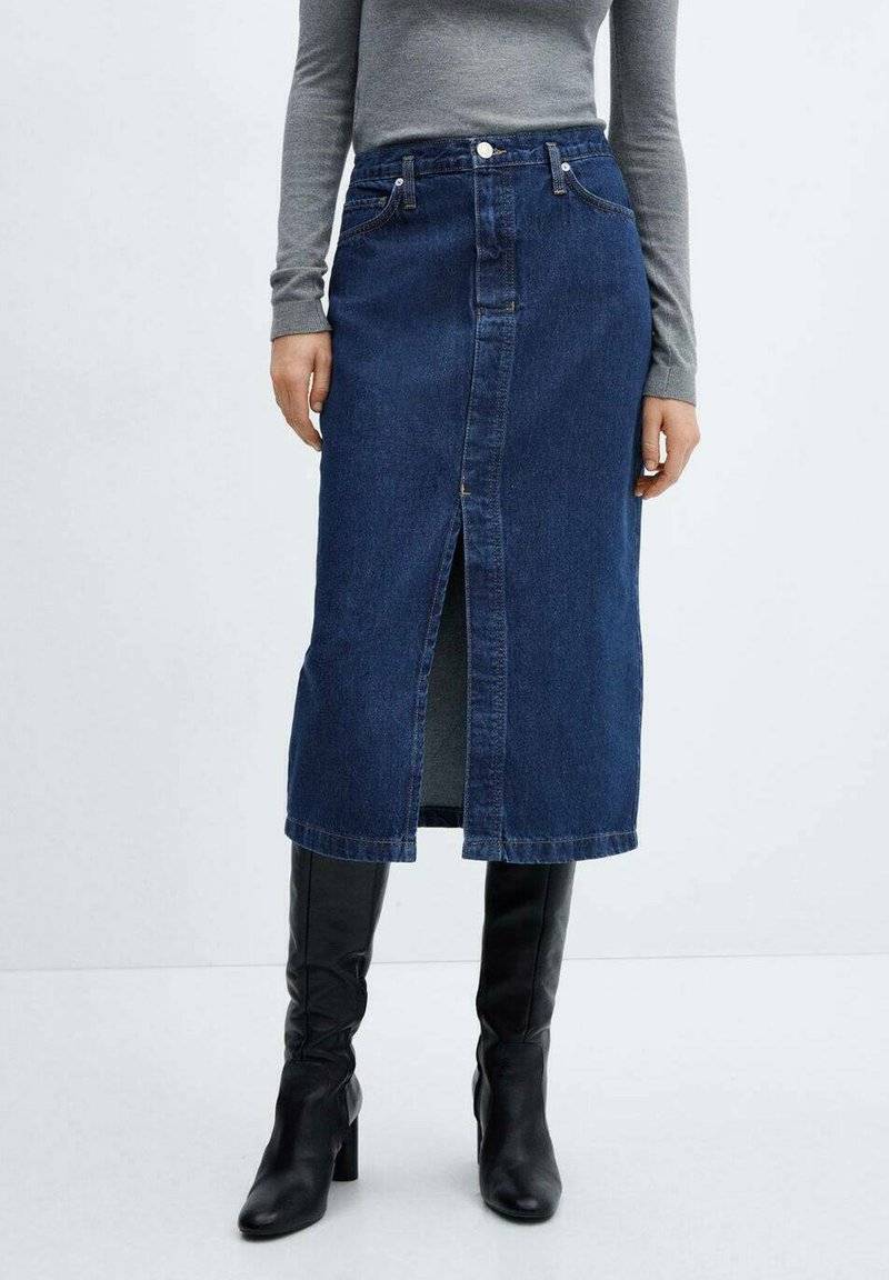 Mango Mango SOLEIL - Pencil skirt - blu scuro Verkauf