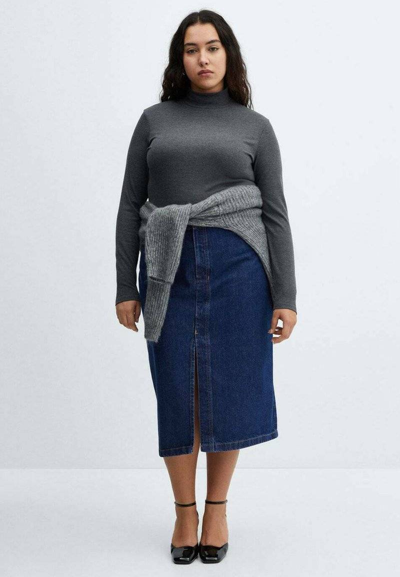 Mango Mango SOLEIL - Pencil skirt - blu scuro Verkauf