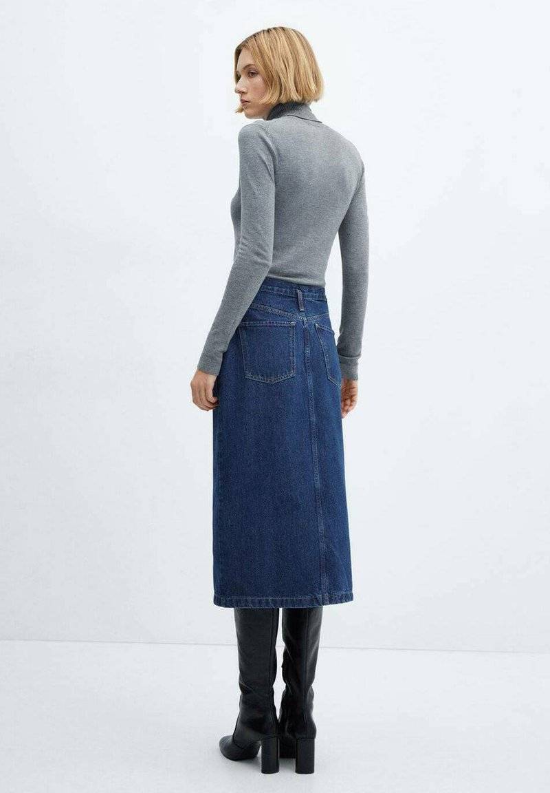 Mango Mango SOLEIL - Pencil skirt - blu scuro Verkauf