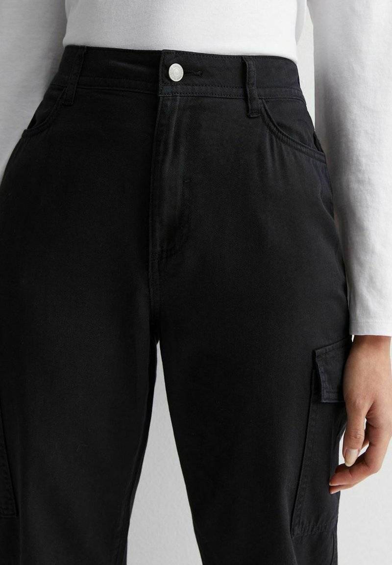 New Look New Look Cuffed Cargo - Chinos - black Begrenztes Angebot