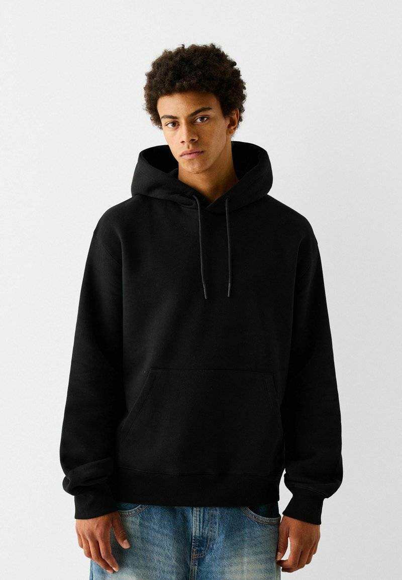 Bershka Bershka Hoodie - black denim 50% Rabatt für begrenzte Zeit