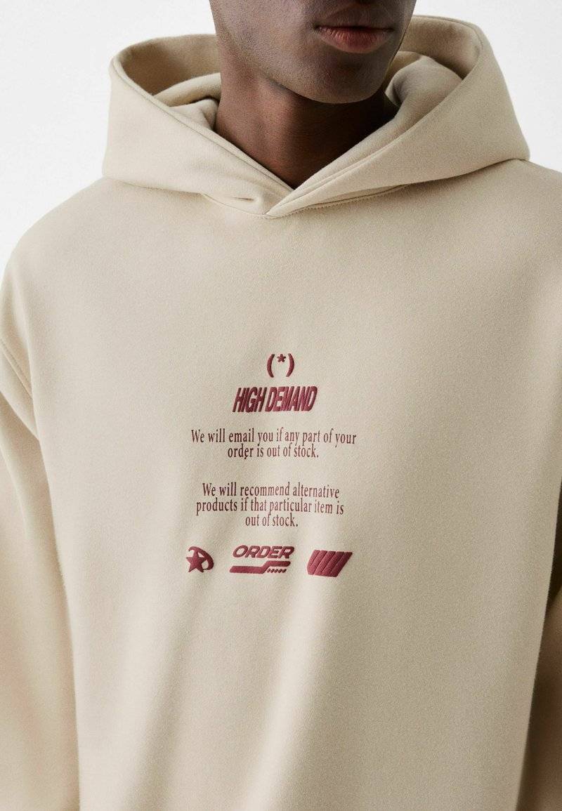 Bershka Bershka PRINTED - HOODIE - Hoodie - beige Outlet
