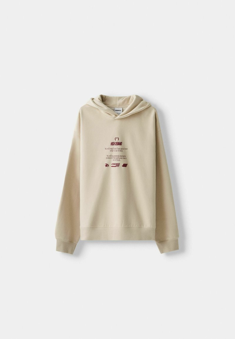 Bershka Bershka PRINTED - HOODIE - Hoodie - beige Outlet