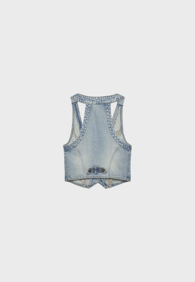 Stradivarius Stradivarius STUDDED - Waistcoat - laser denim Angebote