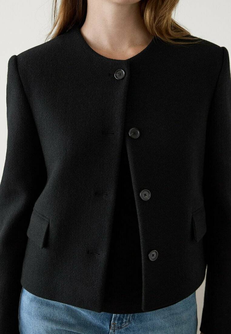 Massimo Dutti Massimo Dutti WITH CREW NECK - Blazer - black Kostenloser Versand