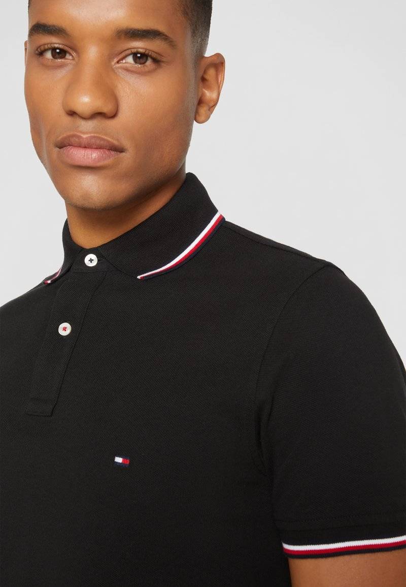 Tommy Hilfiger Tommy Hilfiger TIPPED SLIM - Polo shirt - black Günstig kaufen