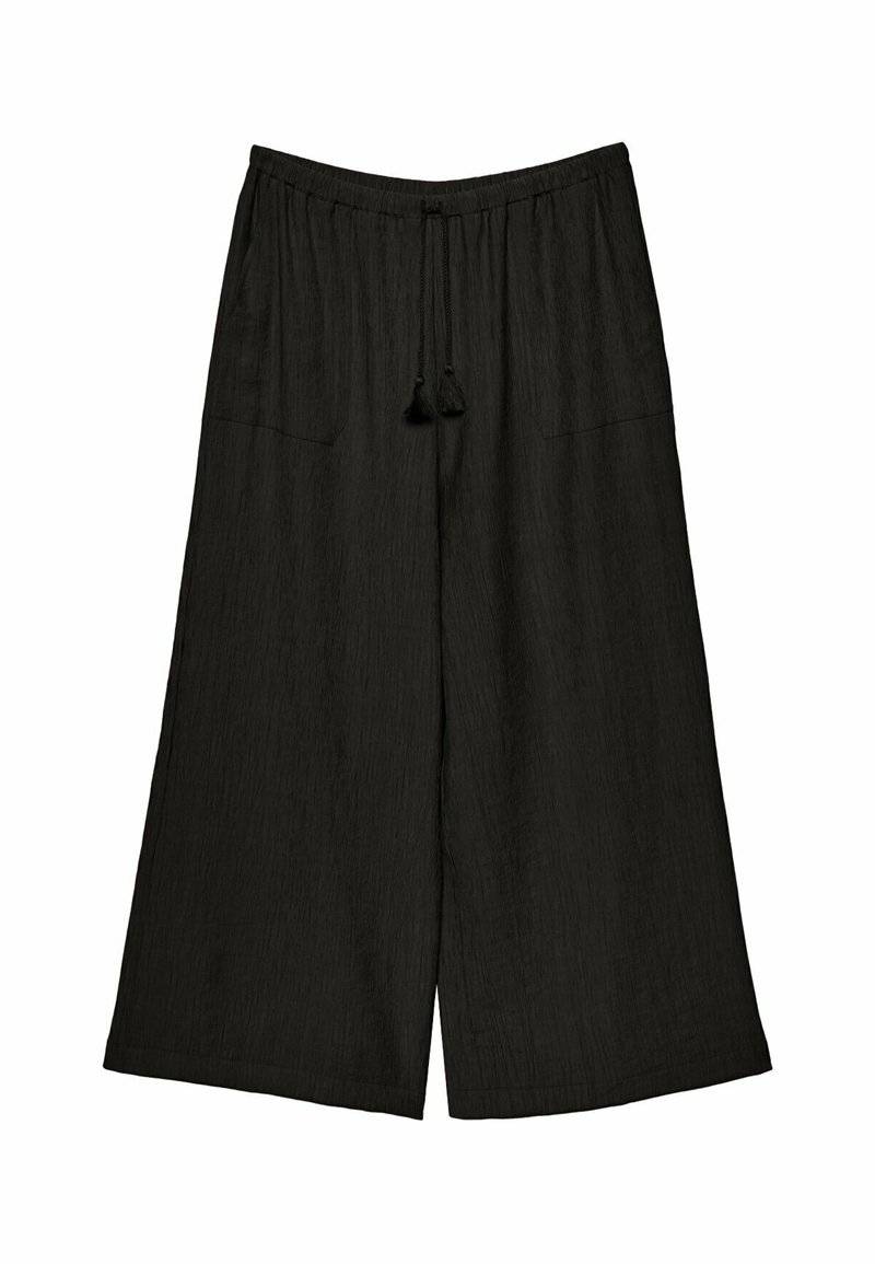 Stradivarius Stradivarius FLOWING CULOTTES - Trousers - black Online Shopping