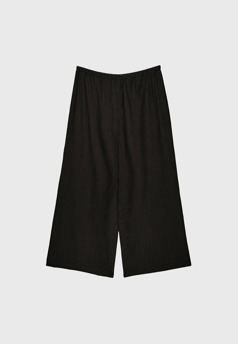 Stradivarius Stradivarius FLOWING CULOTTES - Trousers - black Online Shopping